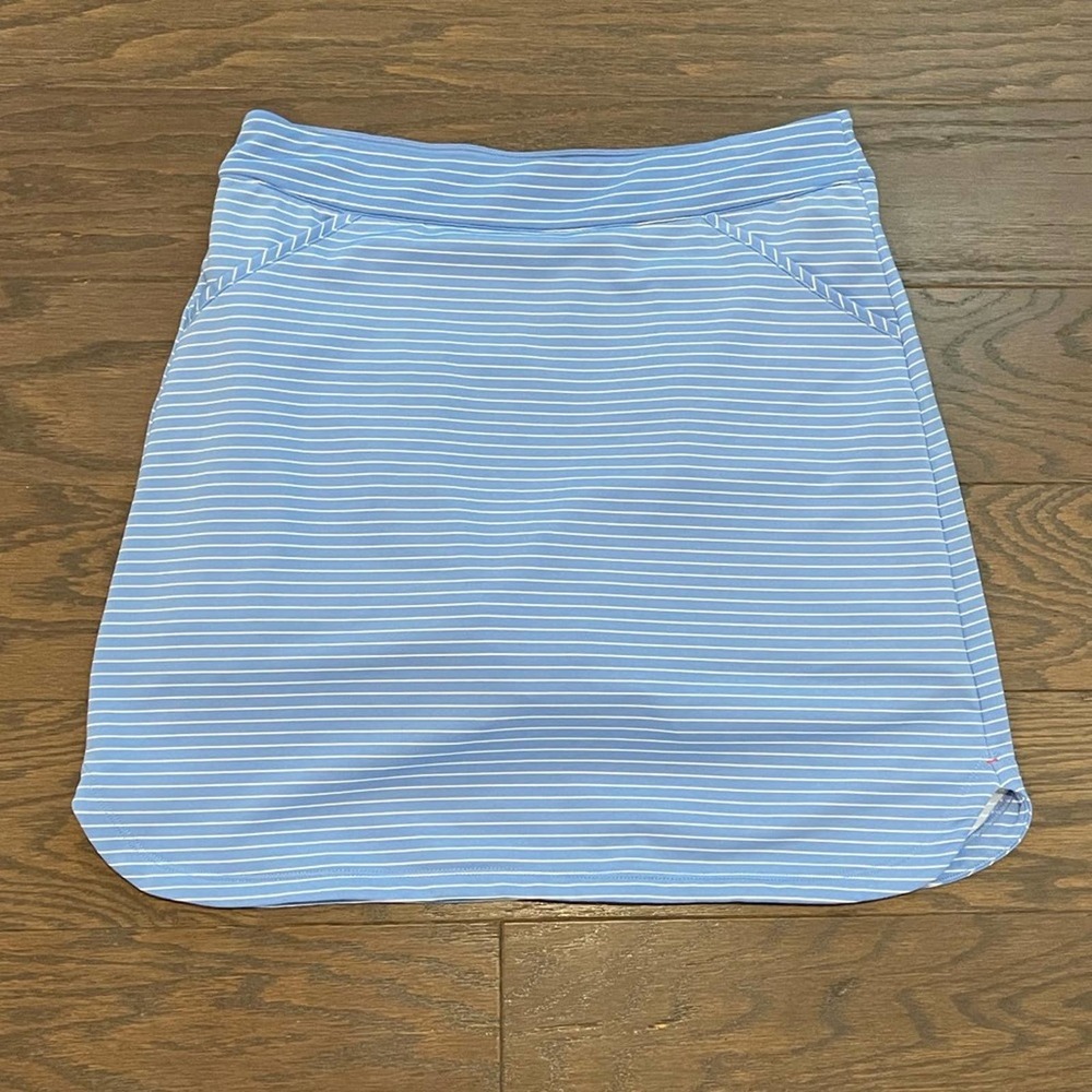 Peter Millar Golf Skort Blue White Striped Polyester SZ Small